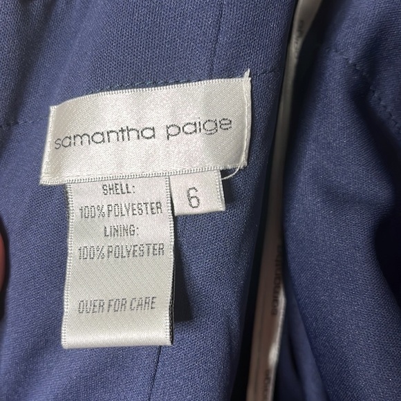 NEW Samantha Paige navy blue chiffon halter sweetheart maxi bridesmaid dress 6 - Picture 8 of 11